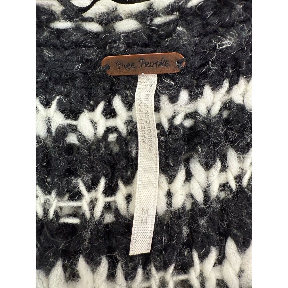 Free People Sweater Women's Medium Oversized Chunky Knit Striped Wool‎ Blend - Picture 4 of 8